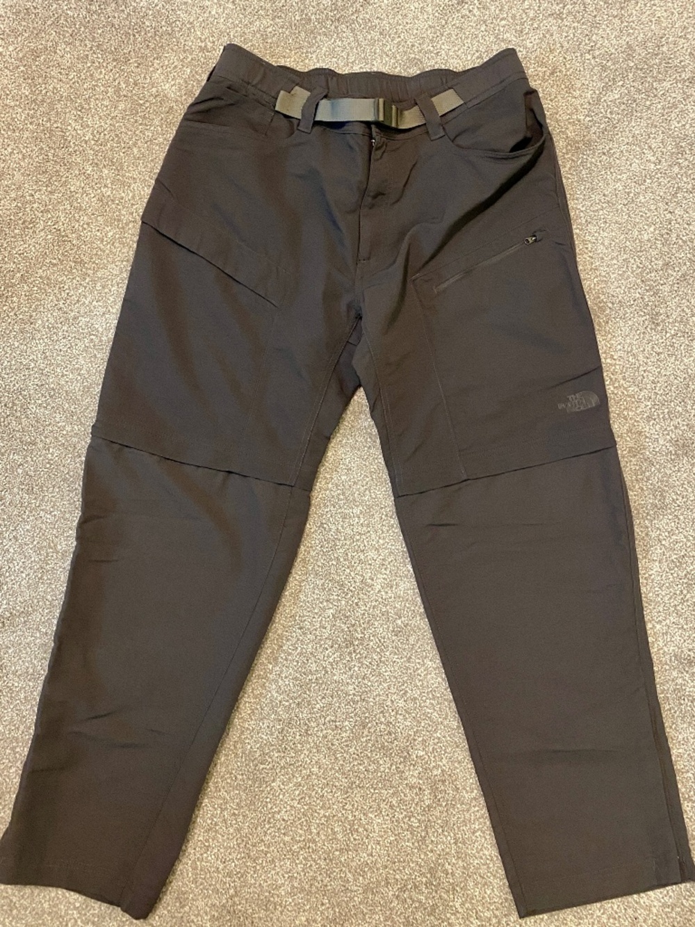 Mens North Face Zip-off Pants/Short Medium Dark Gray
